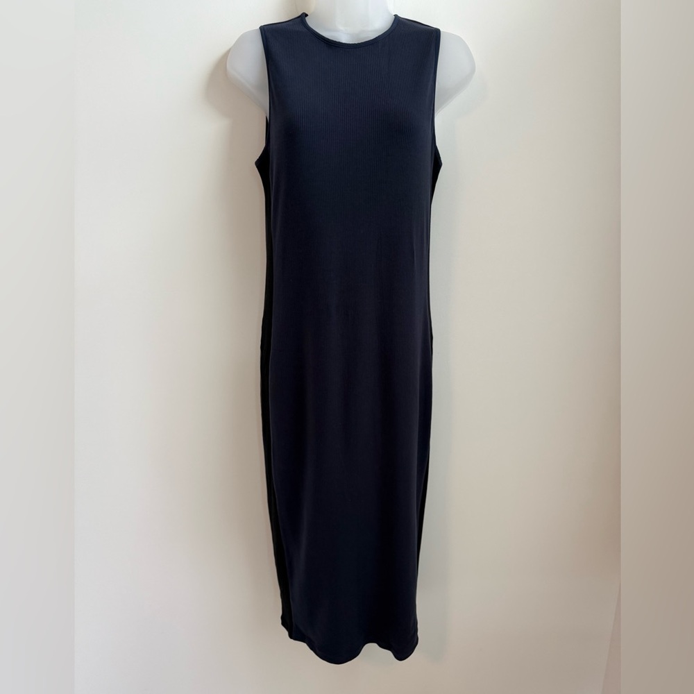 Athleta Navy Ribbed Sleeveless Dress